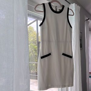White and black Express dress